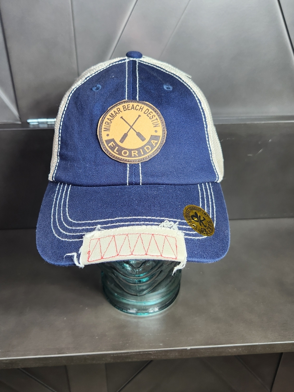 Miramar Beach Florida Navy and Cream Trucker Cap Mesh Adjuatable